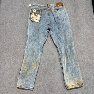 Vintage HIS Permanent Special Acid Wash Jeans Mens 32x29 Straight Leg Denim Blue